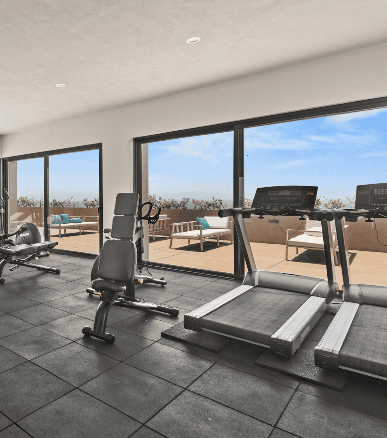 FULLY EQUIPPED ROOFTOP GYM